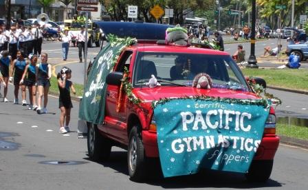 Pacific Gymnasts in parade at Merrie Monarch